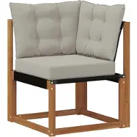 vidaXL Buiten bank set met kussen 8 pcs Natuurlijk en Licht Grijs