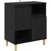 vidaXL Dressoirs 3 st Zwart Eiken 60 x 35 x 70 cm Bewerkt hout