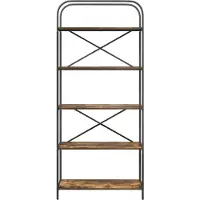 vidaXL Boekenplank 5-laags 80 x 30 x 183 cm Bewerkt hout Rook Eiken