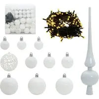vidaXL - Kunstmatige - Hinged - Kerstboom - met - 300 - LED - Wit - 240 - cm - PE - en - PVC