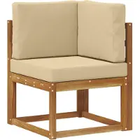 vidaXL Buiten bank set met kussen 6 pcs Natuurlijk en Beige