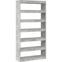 vidaXL Boekenkast 6-laags 100 x 30 x 198 cm Bewerkt hout Beton Grijs