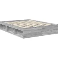 vidaXL Bedframe Grijs Sonoma 150 x 200 cm Bewerkt hout