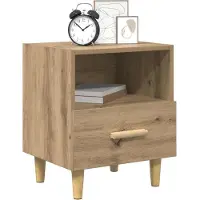 vidaXL Nachtkastje Artisan Eiken 40 x 35 x 47 cm Bewerkt hout