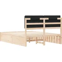vidaXL Bedframe met Gevoerde Hoofdbord Zwart 140 x 190 cm
