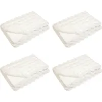 vidaXL Antislip deken van imitatie konijnenbont Olite 4 st Wit 13.65
