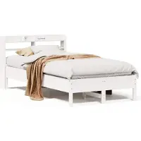 vidaXL Bedframe zonder matras massief grenenhout wit 140x200 cm