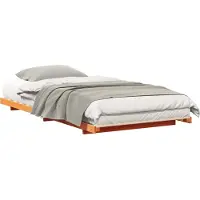 vidaXL Bedframe Wasbruin 90 x 210 cm Massief grenenhout