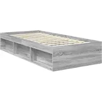 vidaXL Bedframe, grijze Sonoma kleur, 90 x 200 cm, massief grenenhout