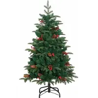 vidaXL Kunstkerstboom Groen 150 cm PVC en Metaal en Plastic