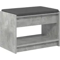 vidaXL Hallenbank Beton Grijs 63 x 38 x 45 cm Geengineerd Hout en Stof