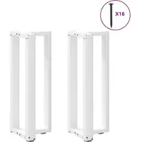 vidaXL Salontafelpoten 2 st T-vormig 70x25x(42-43) cm staal wit