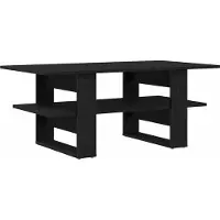 vidaXL Salontafel Zwart Eiken 102 x 55 x 42 cm Bewerkt hout