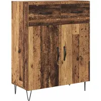 vidaXL Highboard 2 st Oudhout 69,5 x 34 x 180 cm Bewerkt hout