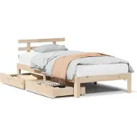 vidaXL Bedframe met lades 100x200 cm massief grenenhout