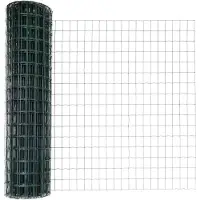 vidaXL Euro-hek met grondpennen 10 x 1 m PVC-Coated Staal Groen Mesh