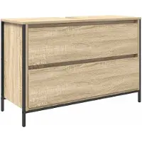 vidaXL Badkamerkast met lades 90x34,5x60 cm Sonoma eikenkleurig