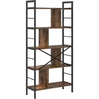 vidaXL Boekenplank 9-laags 75 x 30 x 156 cm Bewerkt hout Rook Eiken