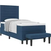 vidaXL Boxspring bed met hoofdeinde Blauw 80 x 200 cm Stof