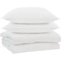 vidaXL Dekbed met kussen 3 st Wit Microvezel