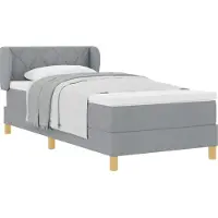 vidaXL Boxspringbed met matras, lichtgrijs, 100 x 200 cm, gestoffeerd