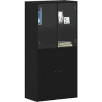 vidaXL Highboard Zwart Eiken 68 x 37 x142 cm