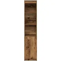 vidaXL Hoge kast 37,5x35x180 cm bewerkt hout oud houtkleurig