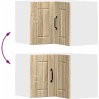 vidaXL Wandhoekkast LUCCA Sonoma Eiken 57 x 57 x 40 cm Bewerkt hout