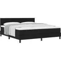 vidaXL Boxspring bed met hoofdeinde Zwart 180 x 200 cm Stof