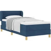 vidaXL Boxspring bed met matras met hoofdeinde Blauw 100 x 200 cm Stof