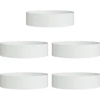 vidaXL Plantenring 5 st Wit 80 x 80 x 20 cm Koudgewalst staal