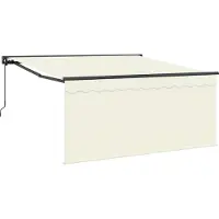 vidaXL Uitschuifbare luifel Crème 350 x 250 cm Polyester en Aluminium