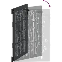 vidaXL Tuinpoort 85 x 150 cm Poedercoated staal Zwart Vergrendelbaar