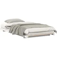 vidaXL Bedframe Wit 100 x 200 cm Massief grenenhout