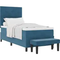 vidaXL Boxspring bed met hoofdeinde Donkerblauw 190 x 90 cm Fluweel