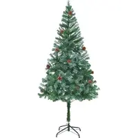 vidaXL Kunstkerstboom met 300 LED Groen 180 cm PVC en Staal