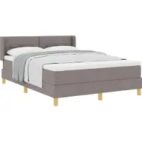 vidaXL Boxspringbed met hoofdeinde Taupe 190 x 140 cm Stof