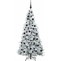 vidaXL Kunstmatige Hinged Kerstboom met 300 LED Wit 180 cm PE en PVC
