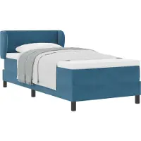 vidaXL Boxspringbed met matras, donkerblauw, 80 x 200 cm, fluweel