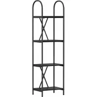 vidaXL Boekenplank 4-laags 40 x 30 x 146 cm Bewerkt hout Zwart Eiken