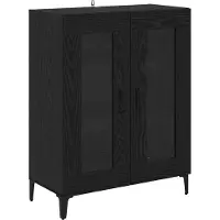 vidaXL Highboard Zwart Eiken 69,5 x 34 x 180 cm Bewerkt hout