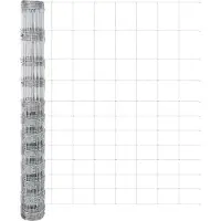 vidaXL Gelast Draadhek met Betonnen Basis 25 x 1,4 m Zilverkleurig