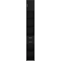 vidaXL Opbergkast 2 st Zwart Eiken 30 x 42,5 x 225 cm