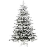 vidaXL Kunstmatige Hinged Kerstboom Wit 210 cm PE en PVC