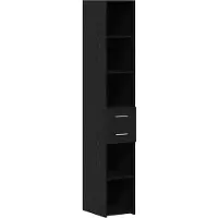 vidaXL Opbergkast 2 st Zwart Eiken 30 x 42,5 x 225 cm
