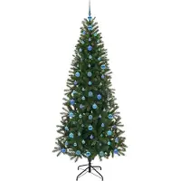 vidaXL Kunstkerstboom met 300 LED met standaard Groen 210 cm PE en PVC