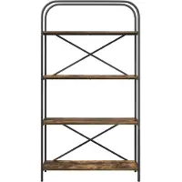 vidaXL Boekenplank 4-laags 80 x 30 x 146 cm Bewerkt hout Rook Eiken