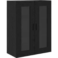 vidaXL Highboard 2 st Zwart Eiken 69,5 x 34 x 180 cm Bewerkt hout