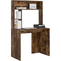 vidaXL Bureau Rook Eiken 91 x 50 x 149 cm Bewerkt hout