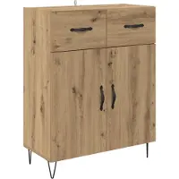 vidaXL Highboard 2 st Artisan Eiken 69,5 x 34 x 180 cm Bewerkt hout